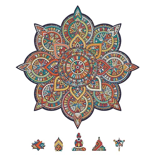 Universal Castle Tema de Buda Puzzle de Formas para Adultos y Niños Diversión Imposible Juguete Educativo Puzzle de Juguetes y Regalos (Mandala 267 Pieces)