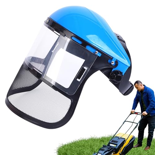 JIEBWCHA Viseras de seguridad de red, 33,5 x 33,5 x 20 cm, visera protectora de trabajo, malla de alambre Shield Face de seguridad, visera para desbrozadora para jardinería, carpintería y corte madera