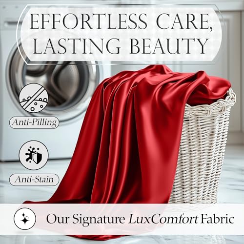 Image of DECOLURE Satin Sheets Twin Size | Softer Than Silk | Luxury 3 Pc Bed Set