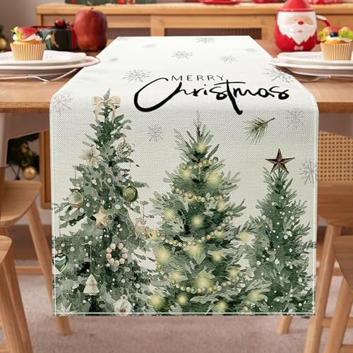 HYran Camino de Mesa Navideño, Camino de Mesa Navidad 240 x32cm, Camino de Mesa Navideño Rectangular, Camino Mesa Navideño, Decoracion Mesa Navidad, Decoraciones para Fiestas Navideñas