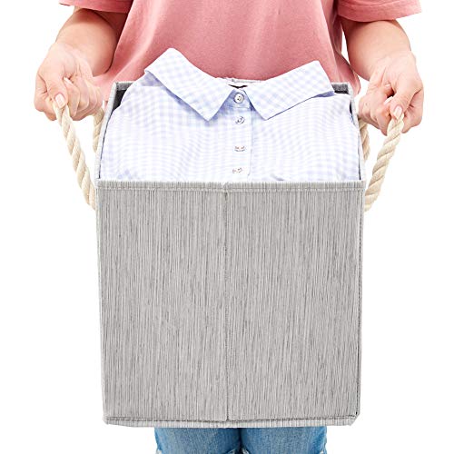 EZOWare 4 stuks katoenen opvouwbare opbergdozen, opbergmand met sterke handgrepen voor de organisatie van de kinderkamer… - Image 7