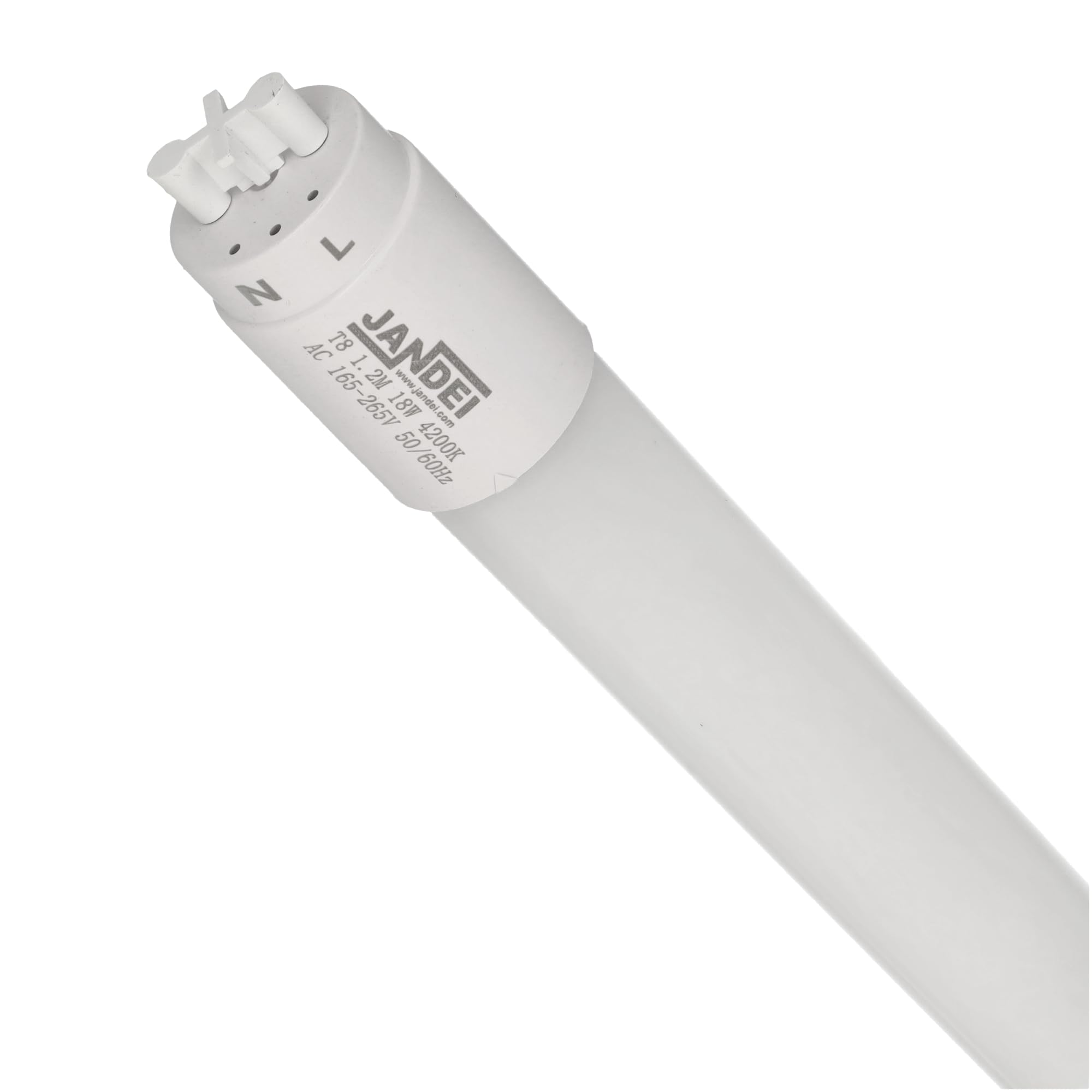 Jandei - Pack 10 Tubo LED 120cm 18W, Blanco Frío 6000K, 2520 Lúmenes, Standard T8 Conector G13, Reemplaza Neón Fluorescente 36W, Cebador LED Incluido, Conexión 1 Lado