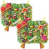 YIXUND Bird Toys Parakeet Toys,Large-Sized Parrot Foraging & Shredding Cage Hanging Toys with Seagrass Mat for Budgies,Cockatiels,Lovebirds,Conures Small & Medium Parrots