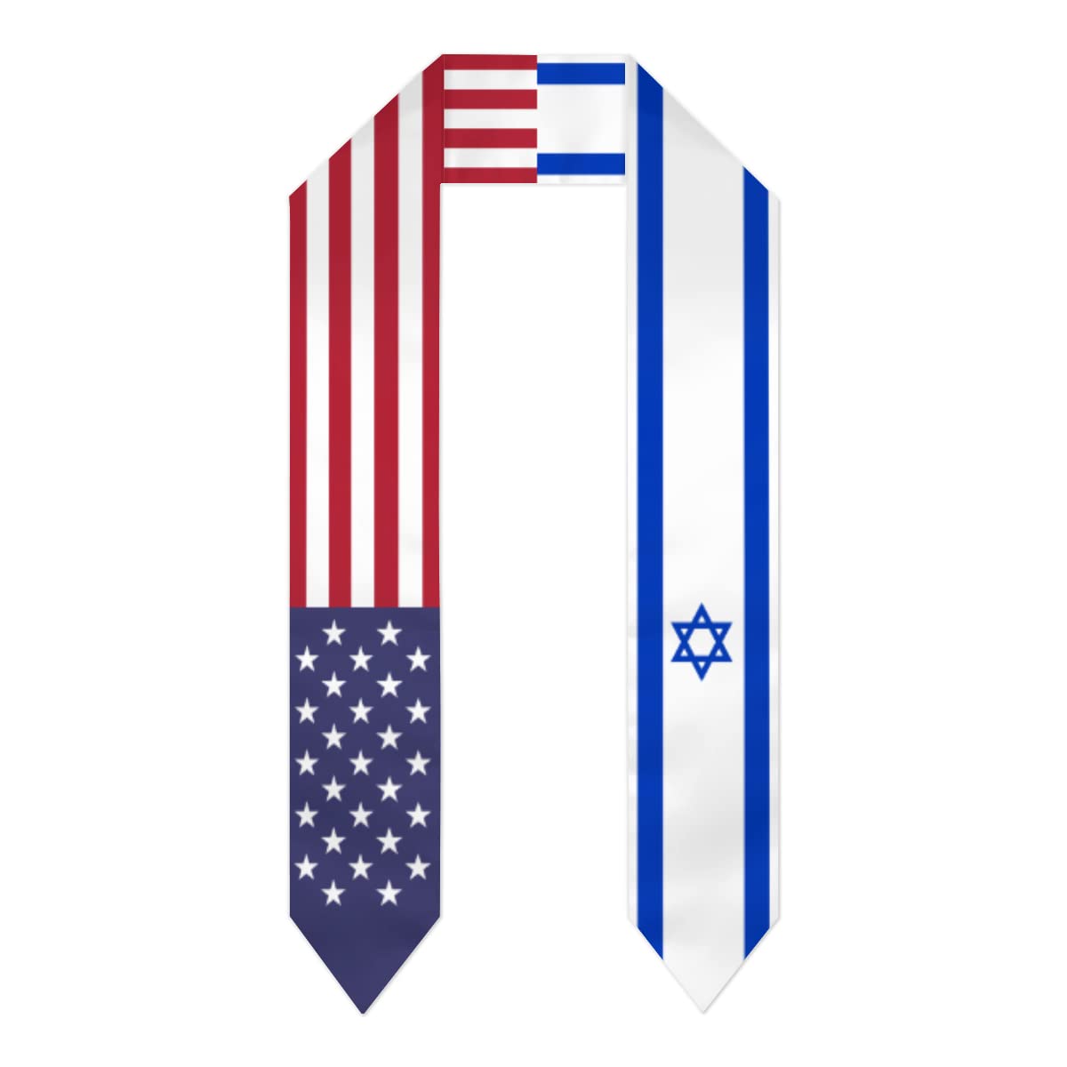 Hlbsdm Unisex As Pic Israel & Usa United States Flag Graduation Shawl Sash Stole Wraps Scraf For International Study Women Men