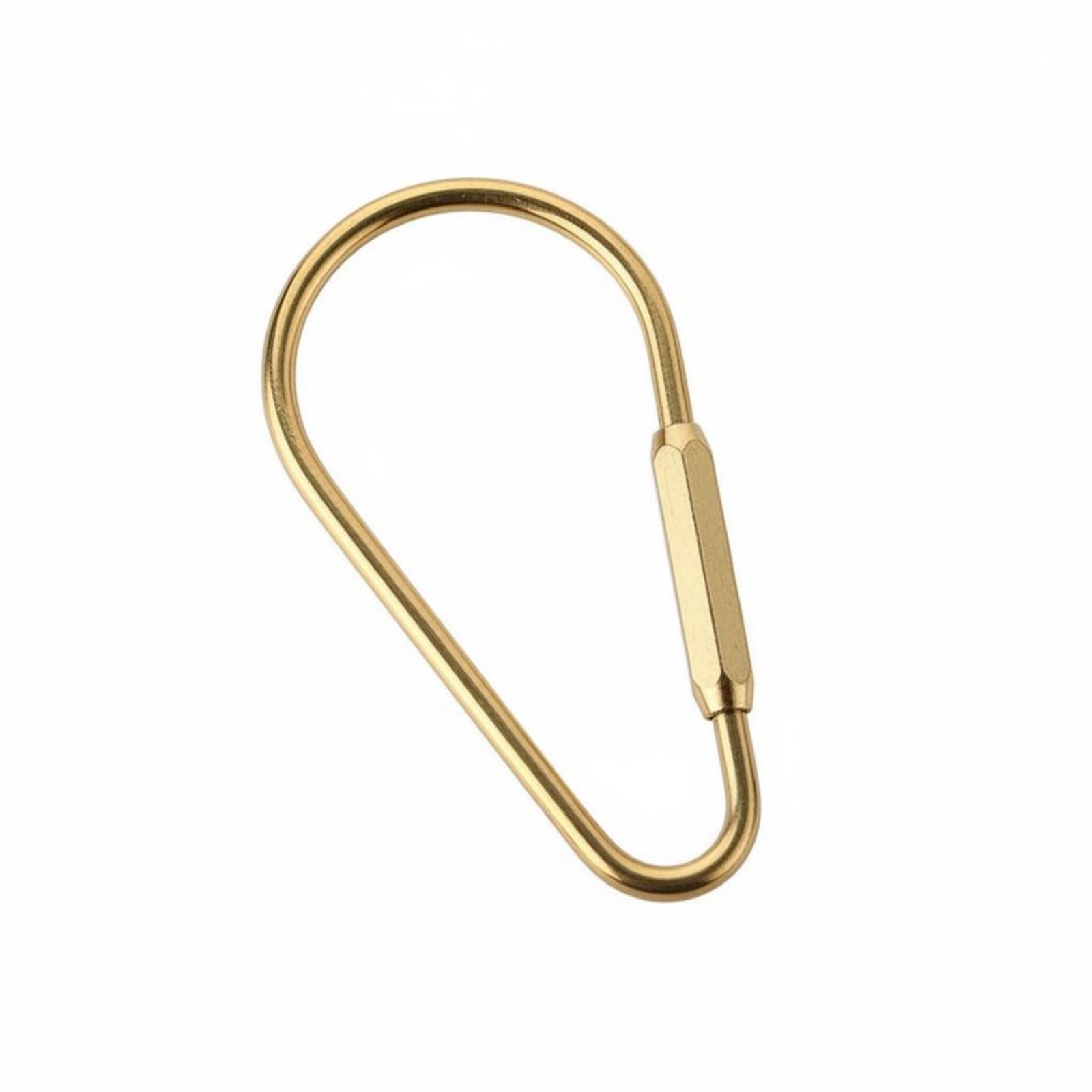 Heavy Duty Brass Screw Lock Keychain Screw Clasp Key Loop Minimalist Brass Key Loop for Everyday Carry, Irregular Buckle | Key Chains Rings & Cases | Mens Accessories-image-1