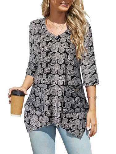 Image of Bulotus Womens Sweaters 2025 Winter Cowl Neck Long Asymmetrical Tunic Sweaters for Leggings Holiday Vacation Tops