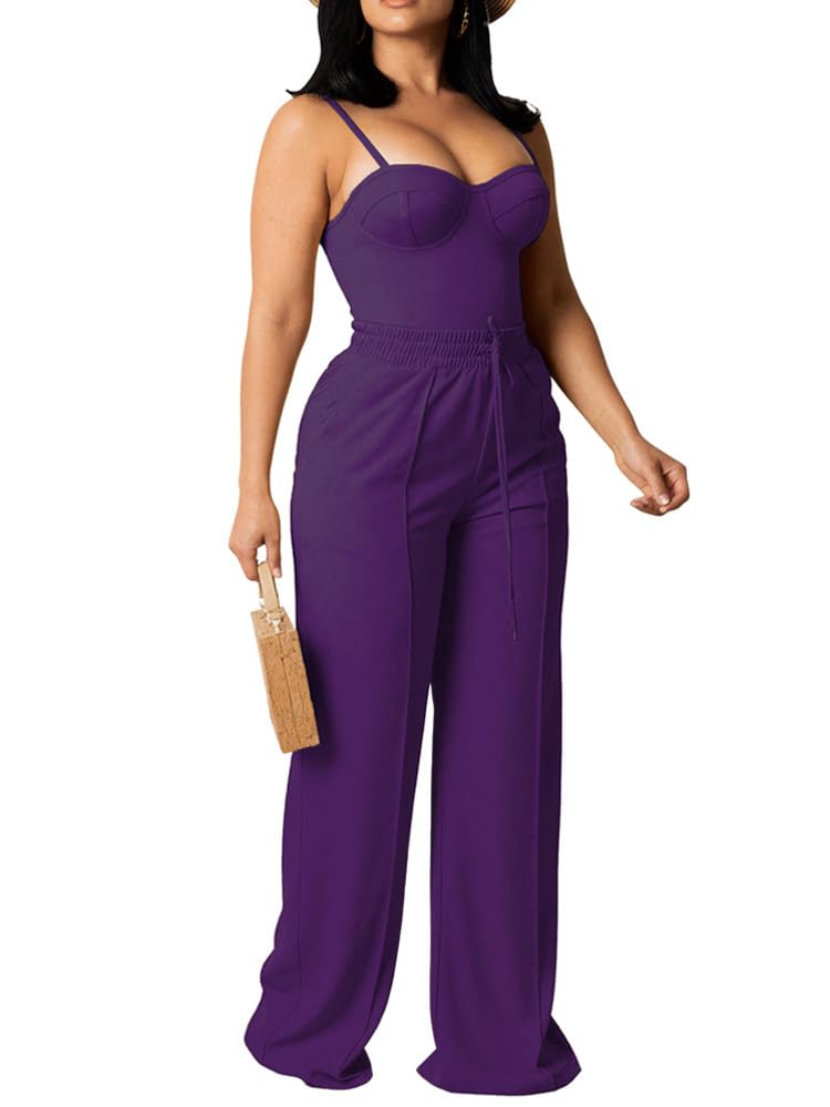 PINSV 721-deep Purple-l Pantalones Informales, 721 Morado Profundo, Large para Mujer