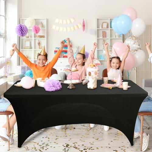 Couverture de table en polyester anti-pli lot de 2 nappes blanches pour cacher une table usée