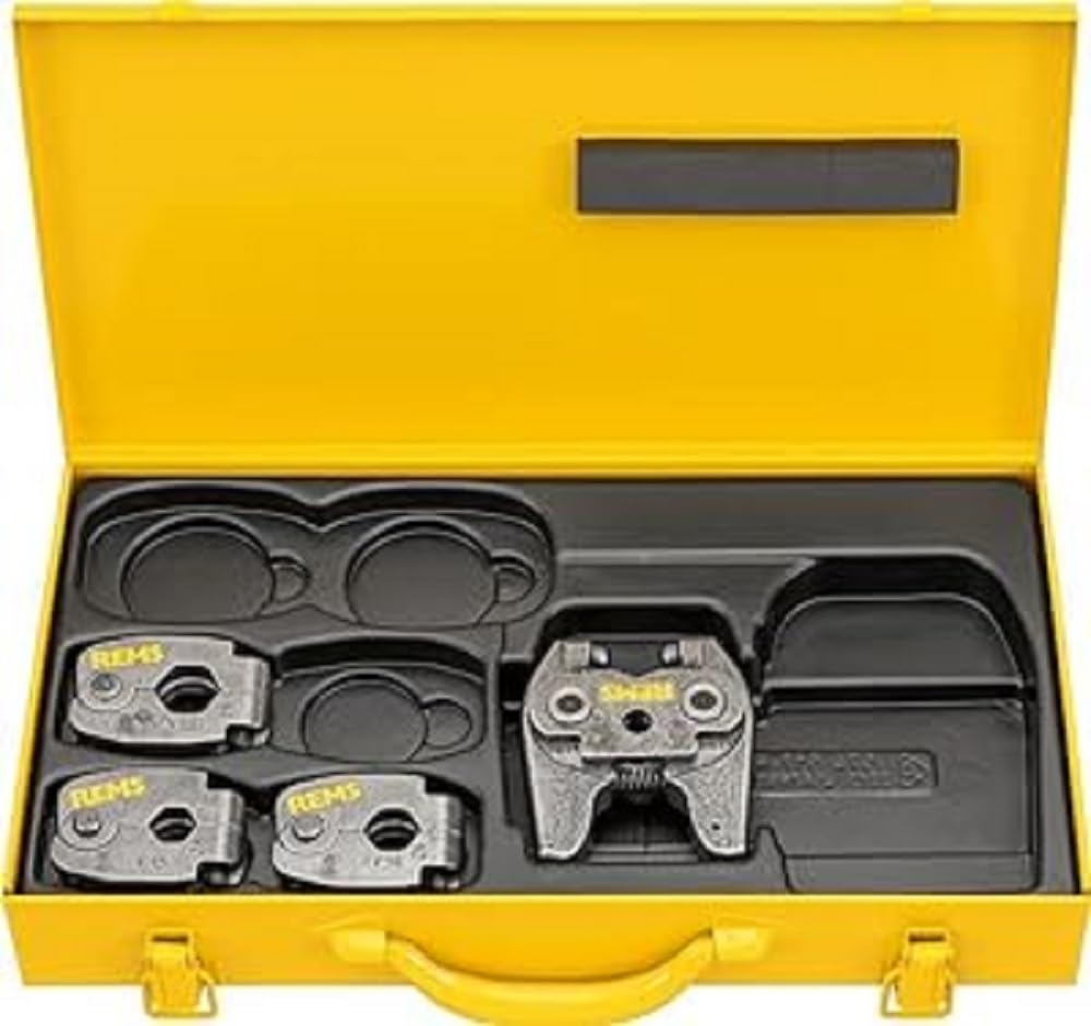 Rems 574612 R Press Rings S Set (V 15+18+22 Mini Z8, With Intermediate Pliers, Continuously Swivelling, In Sheet Steel Box)
