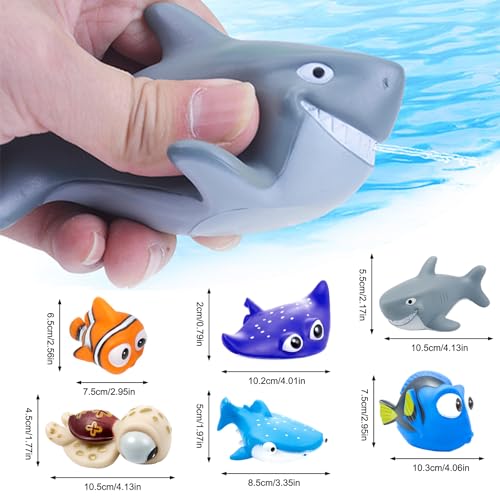 MOOKLIN ROAM 6 Stück Kinder Badespielzeug, Schwimmendes Wasserspielzeug Kinder Geschenk, Ozean Badewannenspielzeug Sandspielzeug für Jungen Mädchen 2 3 4 5 Jahre, Badewanne und Schwimmbad