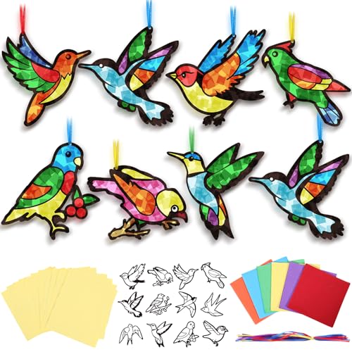 Kit de bricolage vitrail en papier de soie AmazingSpark de 36 pièces