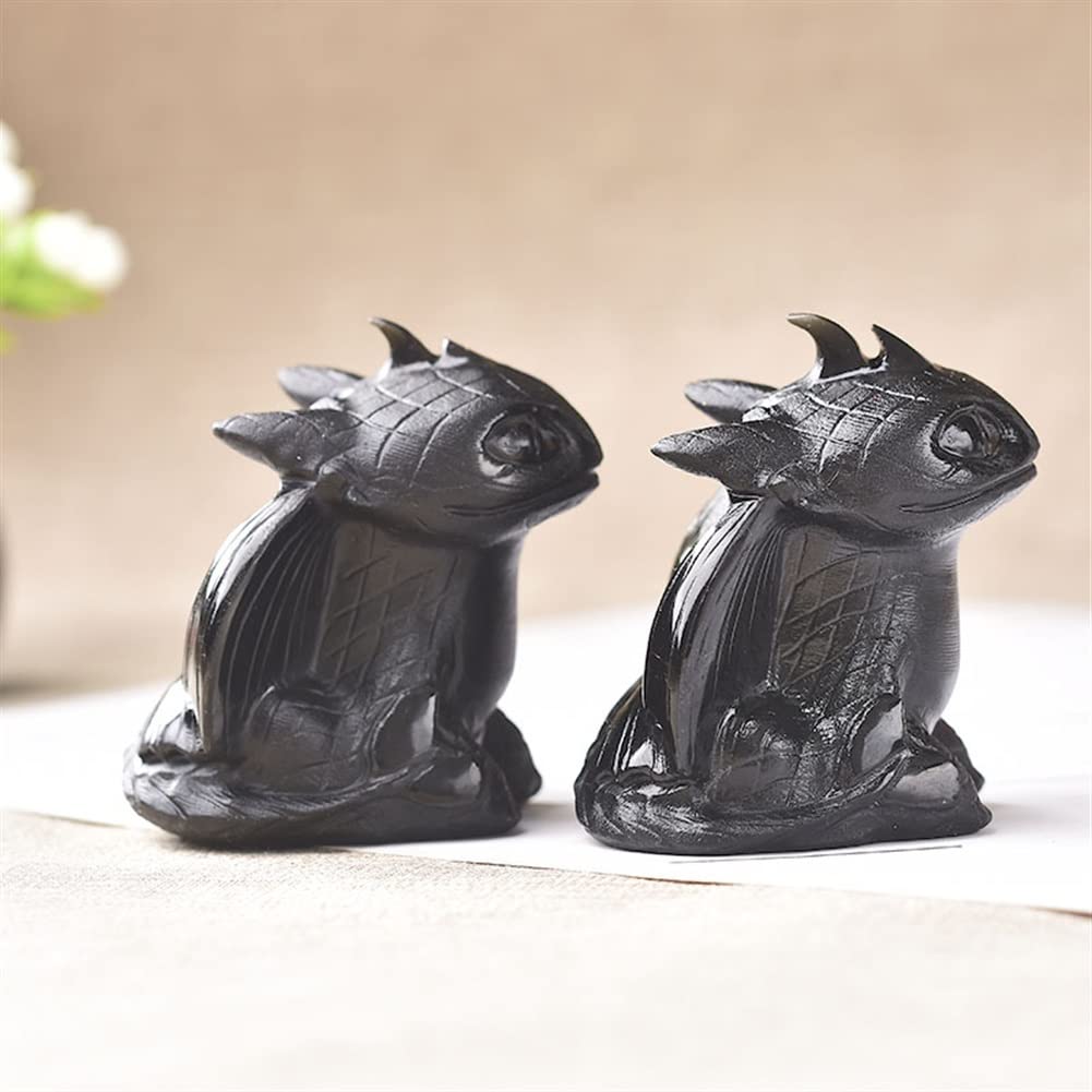 lleno de textura Decoración de cristal Obsidiana natural Cuarzo Muñeca Dragón Cristal tallado a mano Regalo Artesanía Decoración del hogar Arte Figura coleccionable Decoración del hogar Hermosos regal