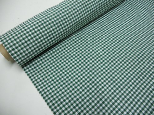 Confección Saymi Metraje 2,45 MTS Tejido Vichy, Cuadro pequeño 5x5 mm. Color Verde, con Ancho 2,80 MTS.