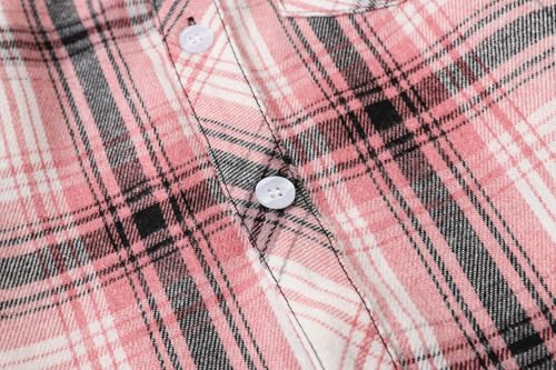 Image of SANGTREE Girls & Women's Long Sleeve Flannel Plaid Shirt Button Down Shirts, 3 Months - US 2XL