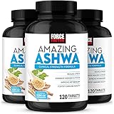 FORCE FACTOR Amazing Ashwa for Stress Relief 3-Pack, Memory, Focus, Immune Health, and Metabolism, Ashwaganda Supplement with KSM-66 Ashwagandha for Stress, 360 Tablets