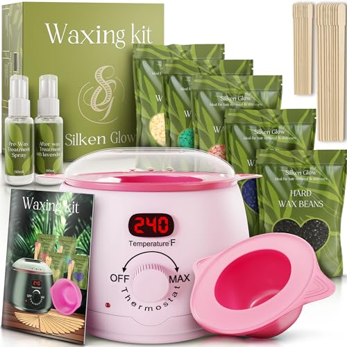 Wax Kit for Hair Removal, Wax Pot for Hair Removal for Face, Body, Leg, Bikini, Brazilian Wax, Waxing Kit for Women & Men (34 Accessories)