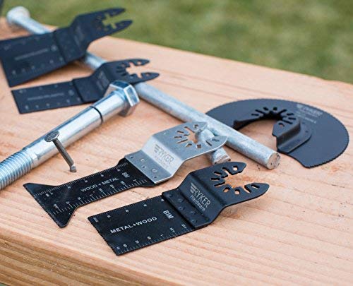 Ryker Hardware Multi Tool Blades: 6 Titanium Bi-Metal Oscillating Tool Blades For Metal & Wood, Compatible With Fein Multimaster, Rockwell, Dewalt, Makita, Milwaukee, Porter Cable, Ridgid #TOP4
