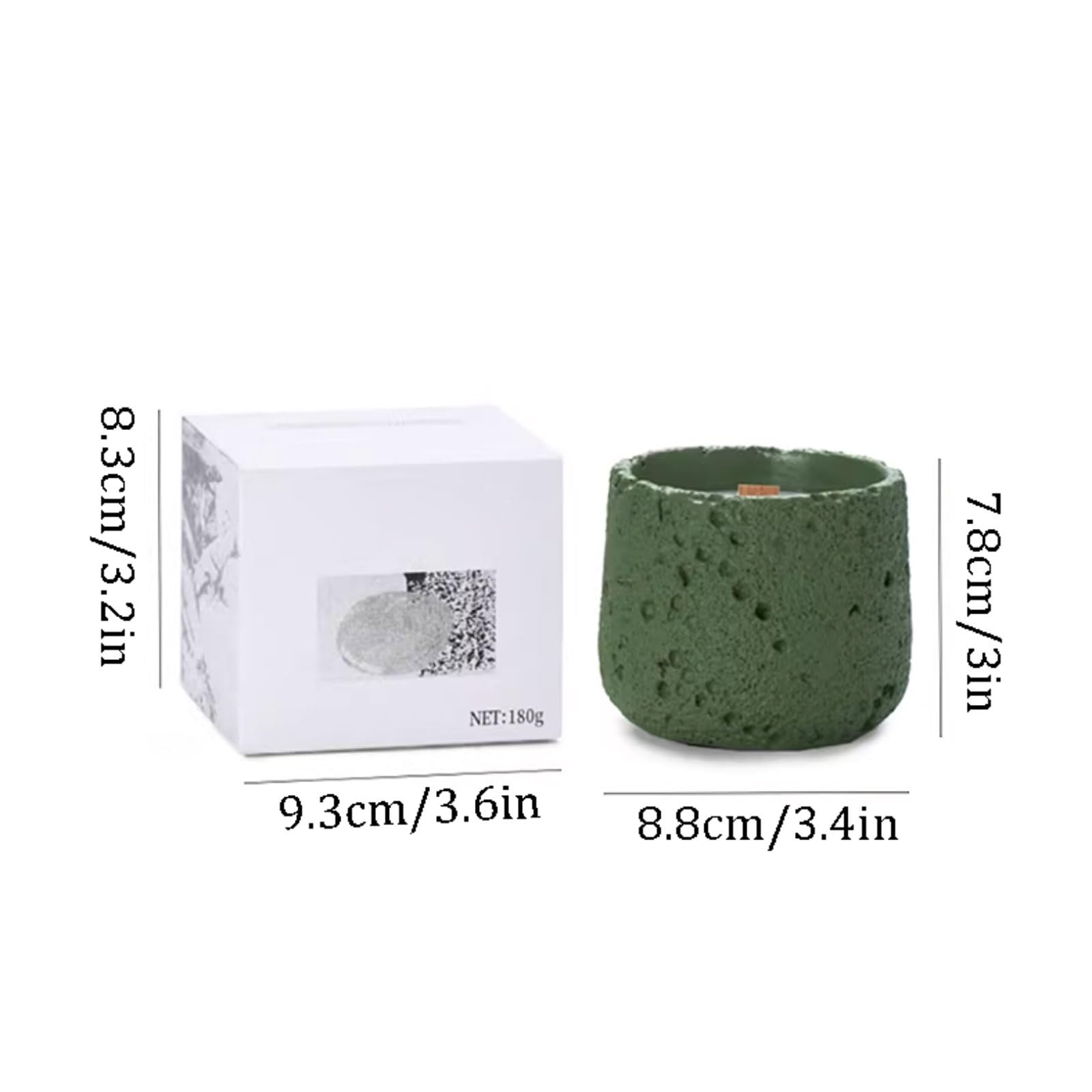 Compacto Velas de cera de soja, velas perfumadas redondas modernas, vela de aromaterapia reutilizable, decoración elegante for el hogar de larga duración no es picante(Groen)