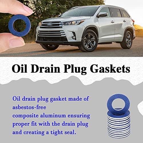 Image of deemars 12PCS Oil Drain Plug Gasket Washer, M12 Aluminum Crush Washer for Oil Pan Drain Plug, Replaces OEM 90430-12031 Compatible with Most Vehicles