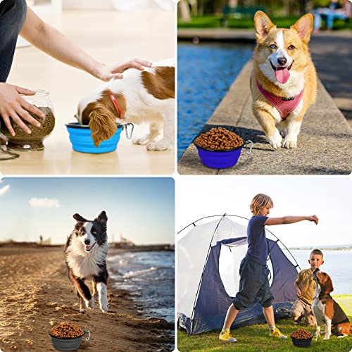 Winsee Collapsible Dog Bowl, 2 Pack Small Collapsible Dog Water Bowls For Cats Dogs, Portable Pet Feeding Watering Dish For Walking Traveling With 2 Carabiners (15Oz, Black&Grey) #TOP6