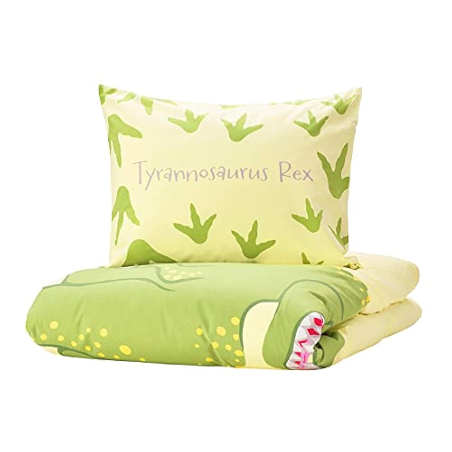 Ikea JÄTTELIK JATTELIK Duvet Cover and Pillowcase, Tyrannosaurus Rex/Triceratops/yellow150x200/50x80 cm (59x79/20x32) by Retail World Online-image-42