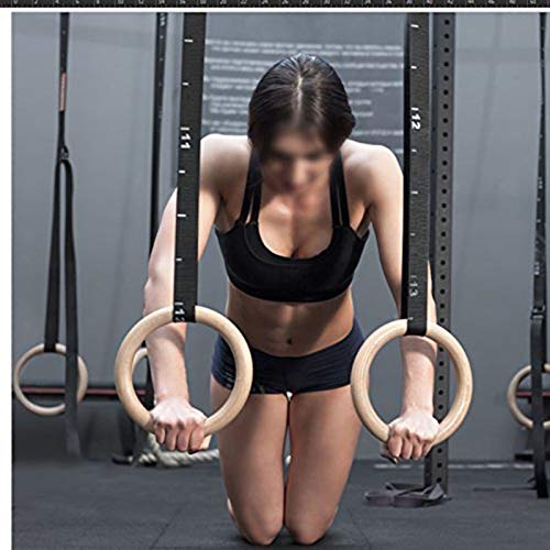 Anillas de gimnasia de madera y ABS para entrenamiento físico miniatura 7