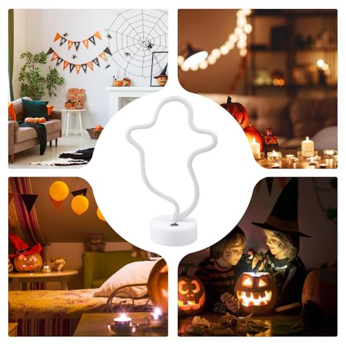 Luz LED fantasma, luz fantasma LED de Halloween,Lâmpada LED de Halloween com sinal fantasma assustad