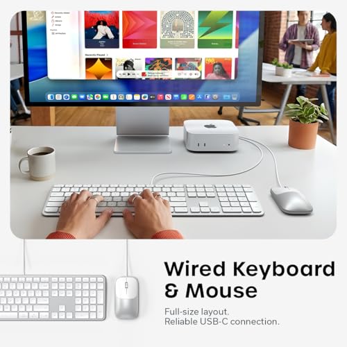 Image of Satechi Slim CLX3 Wired Keyboard & Mouse Combo, USB-C, Silver