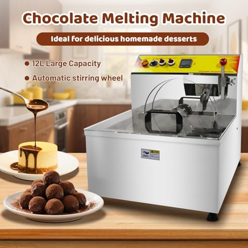 Fundidor De Chocolate De 12,4 L, Máquina De Fusión Y Atemperado De 1200 W con Vibración, Calentador De Chocolate Caliente para Uso Doméstico Y Profesional, Capacidad De 8