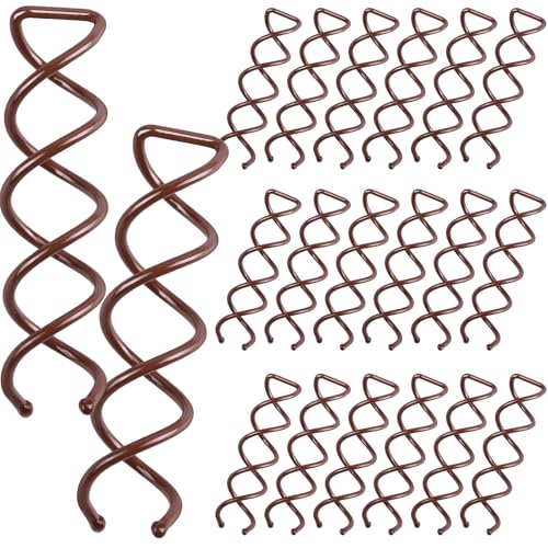 20PCS Spiral Hair Pins Spin Pins Spiral Bobby Pins for Girls Women and Kids Non-Scratch Round Clip & Bun Twist Stylish Bun Bobby Pins Premium Spin Pins for Hair Brown