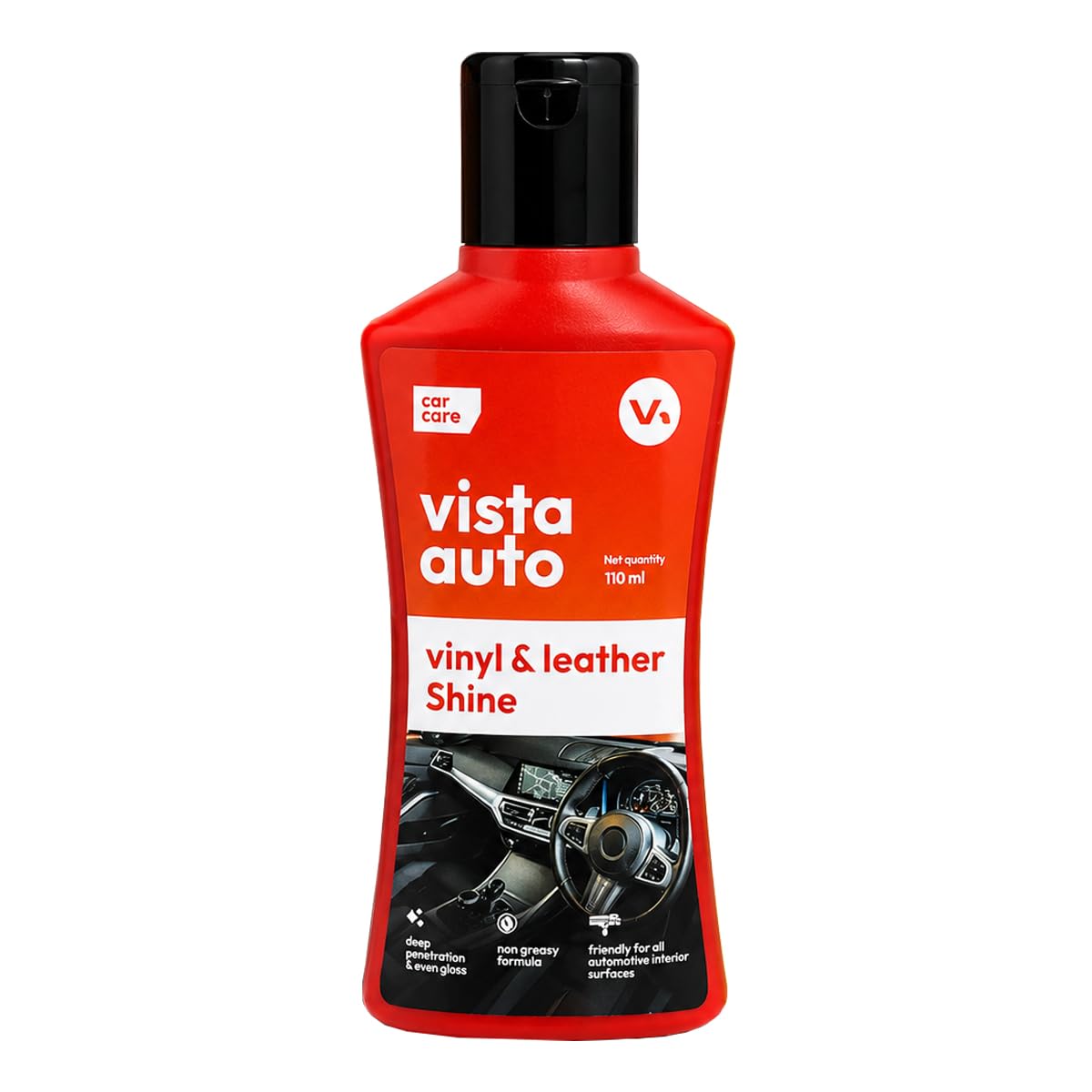 Vista Autocare Vinyl Shine & Leather Protector 110ml – Interior Restorer & Conditioner for Car Seats, Dashboard & Door Panels – Restores Shine, UV Protection, Dust Repellent Formula-image-15