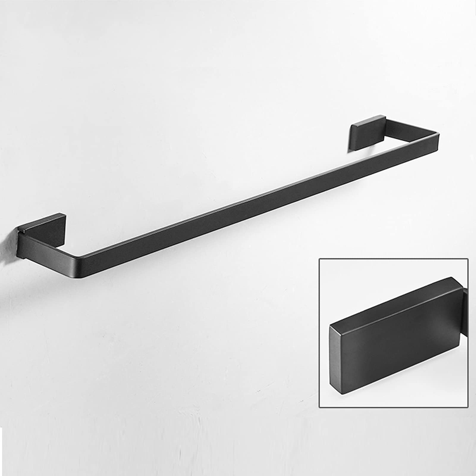 Barra portasciugamani Quadrata Singola montata a Parete, portasciugamani Nero per Accessori da Bagno e Cucina, 30 cm-80 cm, opzionale/70 cm