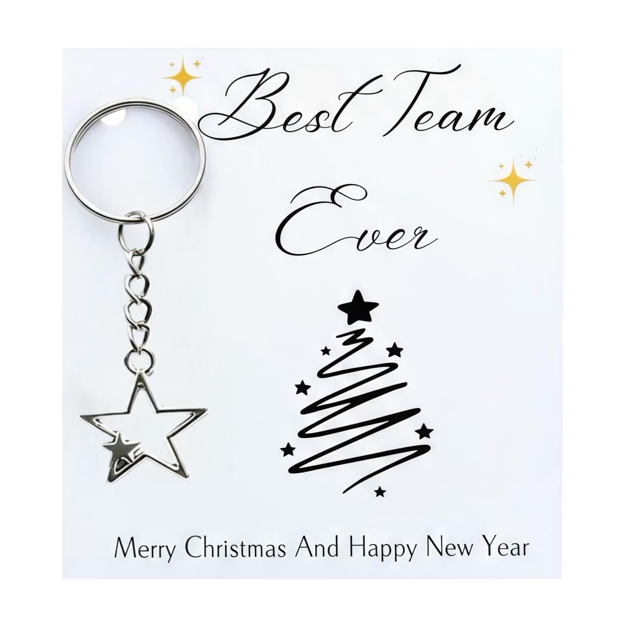 Christmas Star Keyring as Thank You Gifts for Colleagues, Staff & Employee Appreciation Gifts, Manager & Team Gifts, Office Gifts for Women/Men, Christmas gifts for Team/Colleagues/Manager/Boss