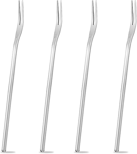 Miniatura 8 de Tenedores para pepinillos, tenedores de oliva de mango largo de 8.66 pulgadas, tenedores de ensalada de mango largo de acero inoxidable 188,