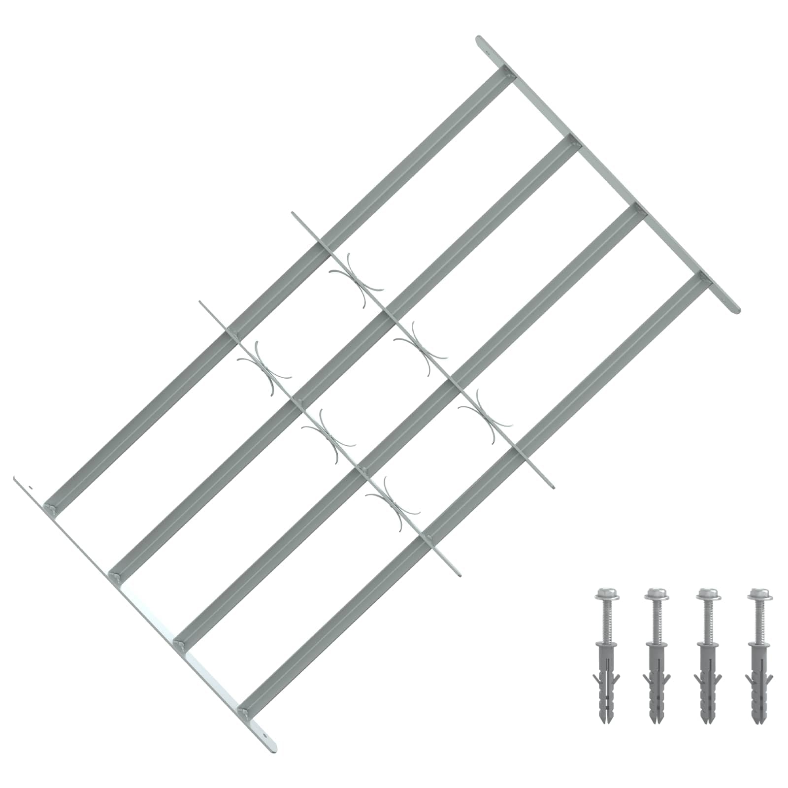 Rejilla de seguridad para ventanas (4 barras cruzadas, 3 piezas, rejilla protectora para balcón, planta baja y ventana de bodega-A3)