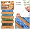 16 Colors Thread Cord for Jewelry Making, Multicolor Flax String Cord Wax Multicolor Twine Colorful Natural Bracelet Rope String for Handmade Bracelets Jewelry Macrame Craft Making, 1mm 80 yd in Total #2