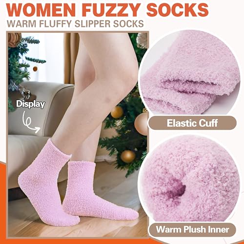 Image of Fuzzy Socks Fluffy Thick Warm Winter Soft Cozy Plush Sleep Home Fleece Cabin Soft House Socks for Women Men