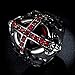JIPSJICI Mens Stainless Steel Vintage Ruby Stone Cross Ring Silver Black Gothic Biker Signet Rings Red Size 13