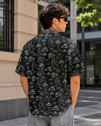 Image of 99TIMORO Horror Movie Men's Halloween Button Down Shirts Short Sleeve Top