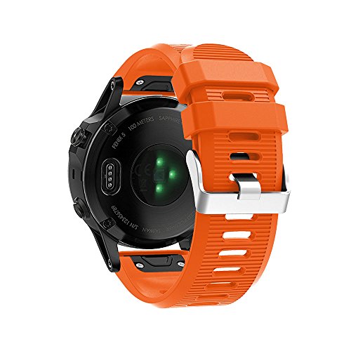 Correa de 26 mm para Garmin Fenix 5X de silicona estructural y alta resistencia 7