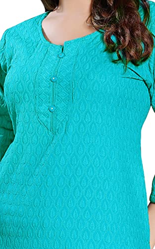 Image of DREAM & DZIRE Chikankari Kurti for Women of Cotton in Plus Size & Small Size.