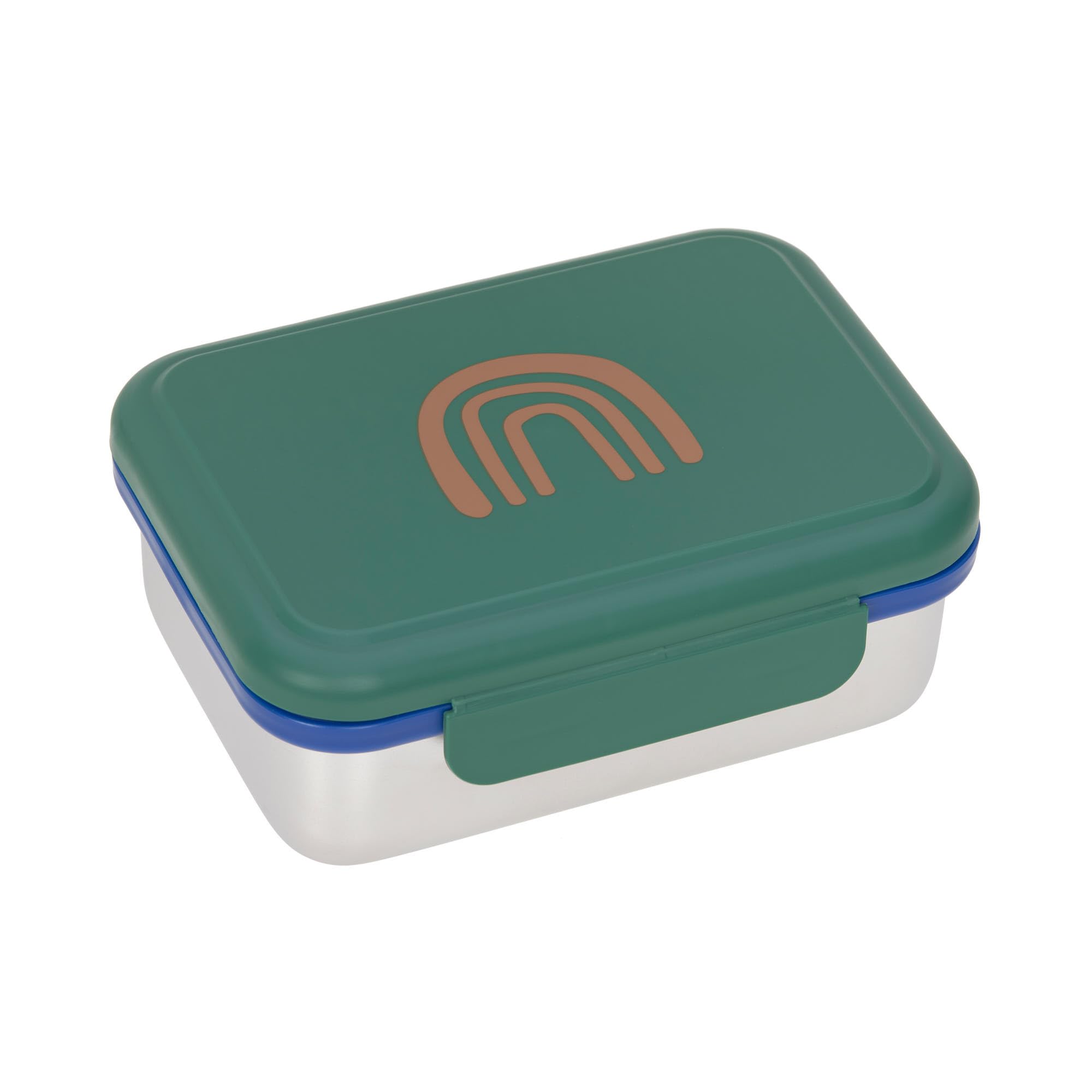 LÄSSIG Children's Lunch Box Stainless Steel Breakfast Box Sustainable Nursery School Lunch Box Rainbow Green