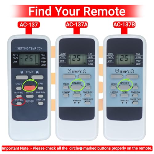 Image of Electronic Spices AC Remote | Compatible with HITACHI AC (Model AC-137) with AAA Batteries