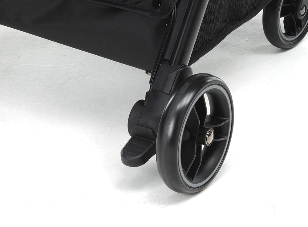 Foppapedretti Passeggino Compatto Jumbo, 0-22 Kg (0-4 anni), Chiusura ad 1 mano, Chiusura Self-Standing, Schienabile Regolabile, Ruote Ammortizzate, Cesto Porta Oggetti, Telaio in Alluminio, Scarlatto