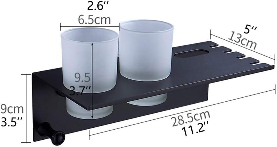 Toothbrush Holder Wall Mounted - Dual-use Bathroom Basket Cup with Rack Travel Toothpaste