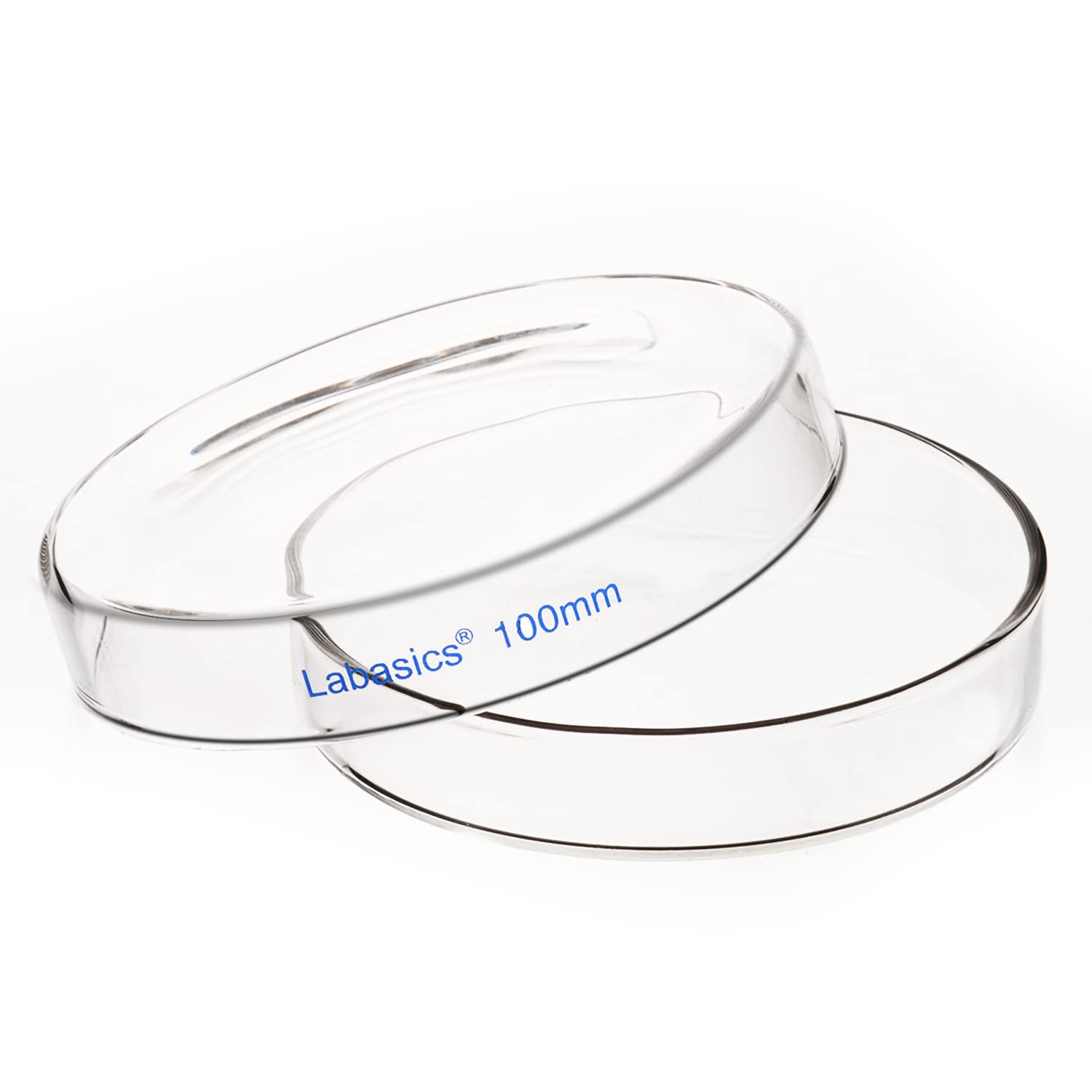 Labasics 10pk Platos de Vidrio Petri, 100 x 20 mm Esterilizable en Autoclave Platos de Cultivo Celular de Vidrio de Borosilicato Placas de Petri con Tapa Claro para Laboratorio