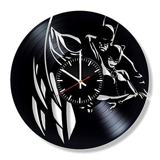 LKCAK Batman DC serietidningar vinylklocka - superhjälte väggkonst rum dekor handgjord dekoration festtillbehör tema saker födelsedagspresent vintage modern stil