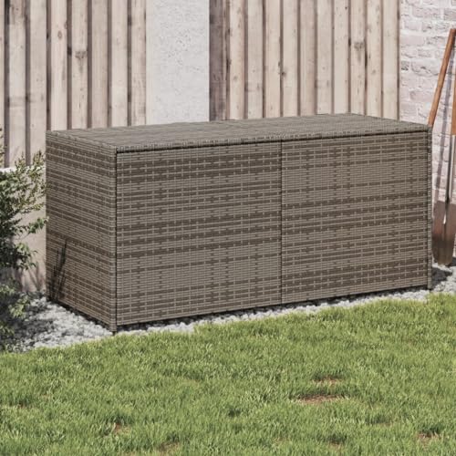 Xichuzi Caja de almacenaje de jardín ratán sintético Gris 283L, Baul Almacenaje Exterior, Baúl Exterior, Baul para Exterior, Arcon Jardin, Baul Jardin Exterior - 365314