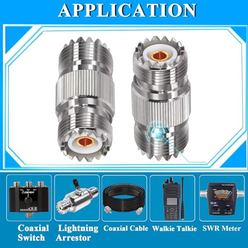 Adaptador coaxial UHF PL259 SO239 hembra x2 miniatura 4