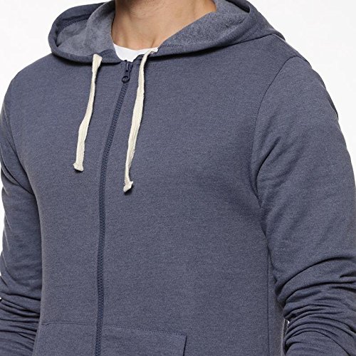Image of CAHOOT Men's Zip-Front Hoodie with Contrast Drawstring for Casual Wear | Long Sleeve | Hooded Neck | Zipper Closure | Cotton Sweatshirt Crafted with Comfort Fit for Everyday Wear